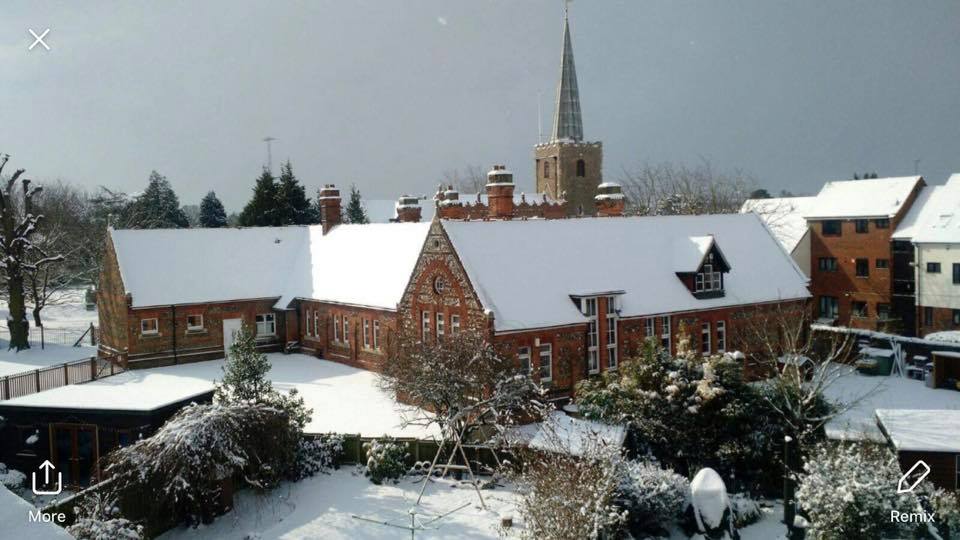 Snow at St. Mary's Playschool, Great Baddow, Chelmsford