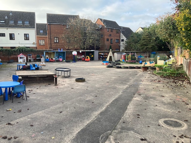 Outdoor play area at St. Mary's Playschool