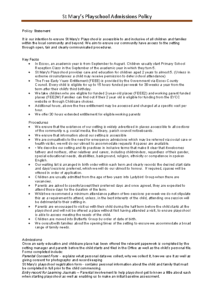 Admissions Policy
